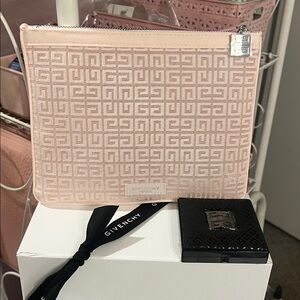 Givenchy Pink Clutch Bag and Black Compact Mirror